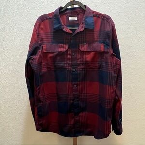 Columbia Flannel Shirt Navy Buffalo Plaid Silver Ridge 2.0 L/S Men M